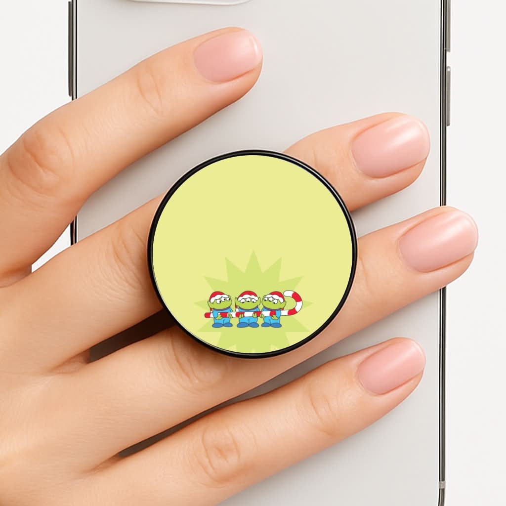 Cute Green Aliens Candycane FunGrip