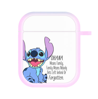 Ohana Means Family - Blue Alien AirPods Case