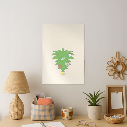 Upside Down Christmas Tree Art Print