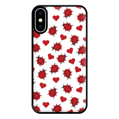 Ladybugs And Hearts Pattern iPhone X / XS Case