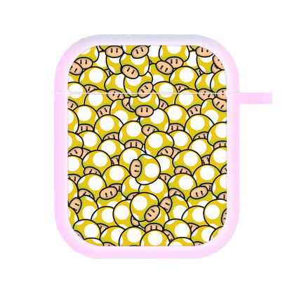 Mushroom Pattern - Yellow AirPods Case