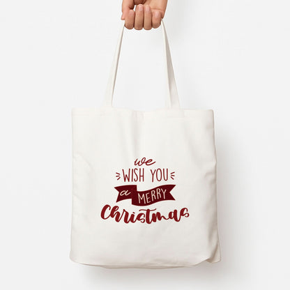 We Wish You A Merry Christmas Quote Tote Bag