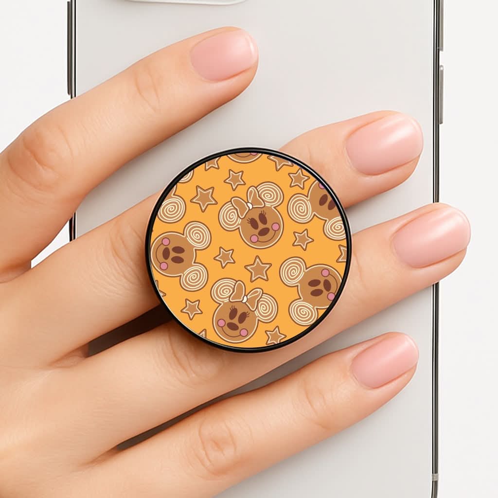 Cartoon Mouse Gingerbread Pattern Phone Grip
