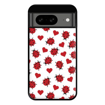 Ladybugs And Hearts Pattern Google Pixel 8 Case