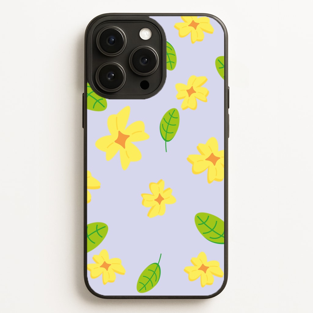 Yellow And Green Pattern - Floral Phone Case