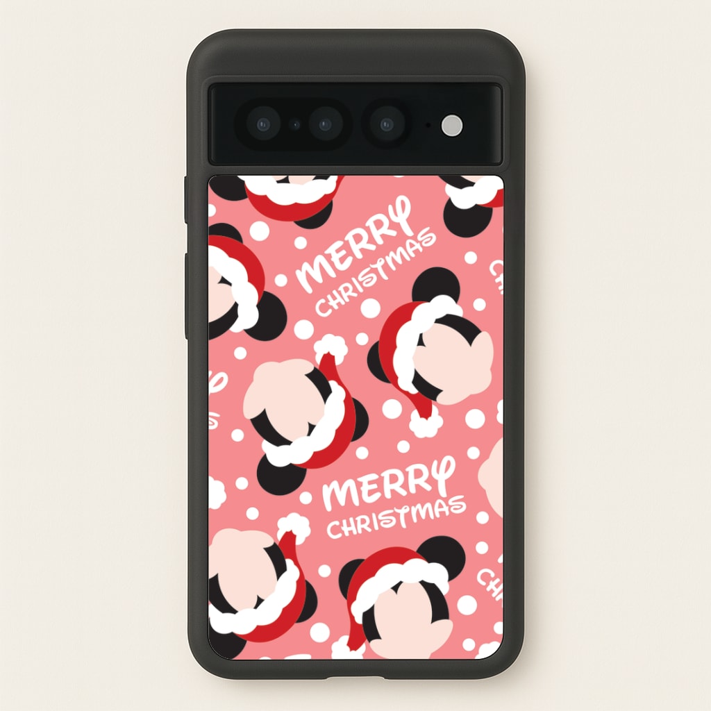 Merry Christmas Cartoon Mouse Pattern Google Pixel 7 Pro Case
