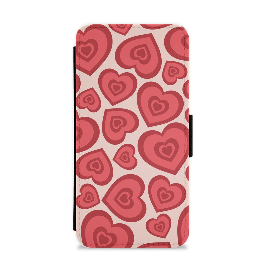 Valentine's Heart Pattern Flip / Wallet Phone Case