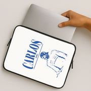 Carlos White And Blue Laptop Sleeve 2