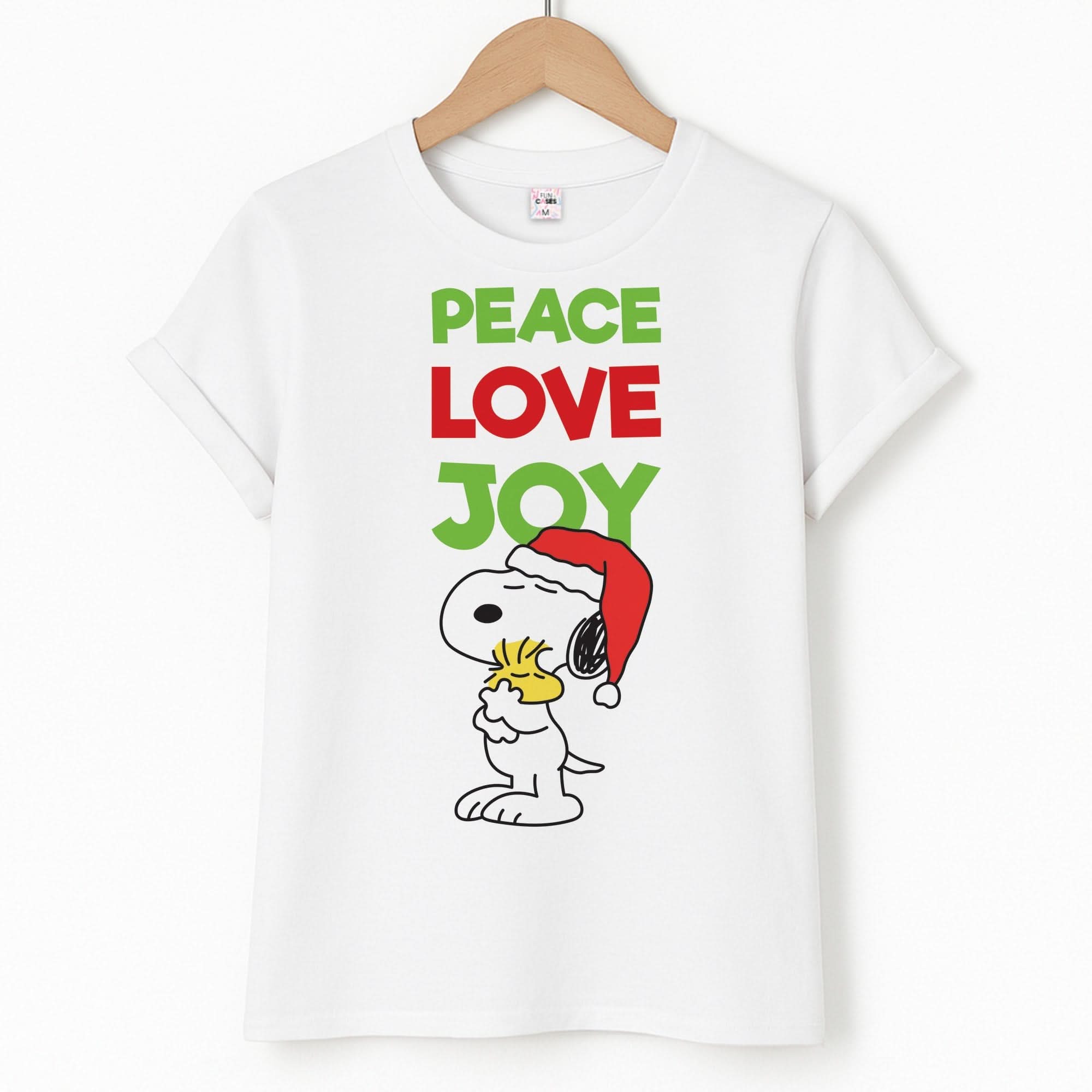 Peace, Love, Joy Christmas Cartoon Beagle T-Shirt