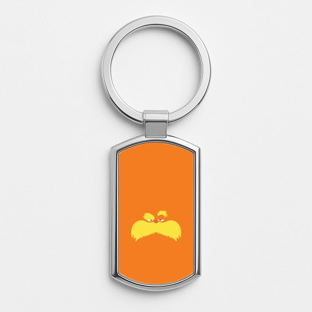 Orange Tree Creature Face Silver Metal Keyring