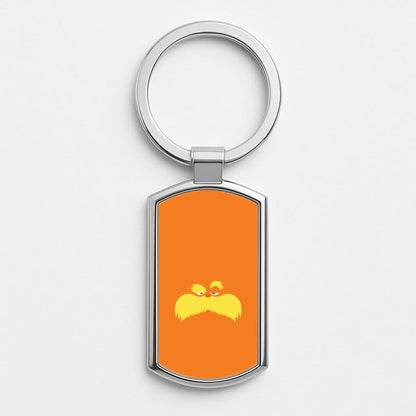 Orange Tree Creature Face Silver Metal Keyring