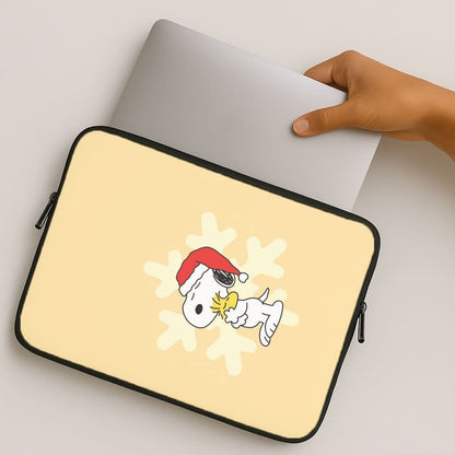 Christmas Cartoon Beagle And Bird  MacBook Cover