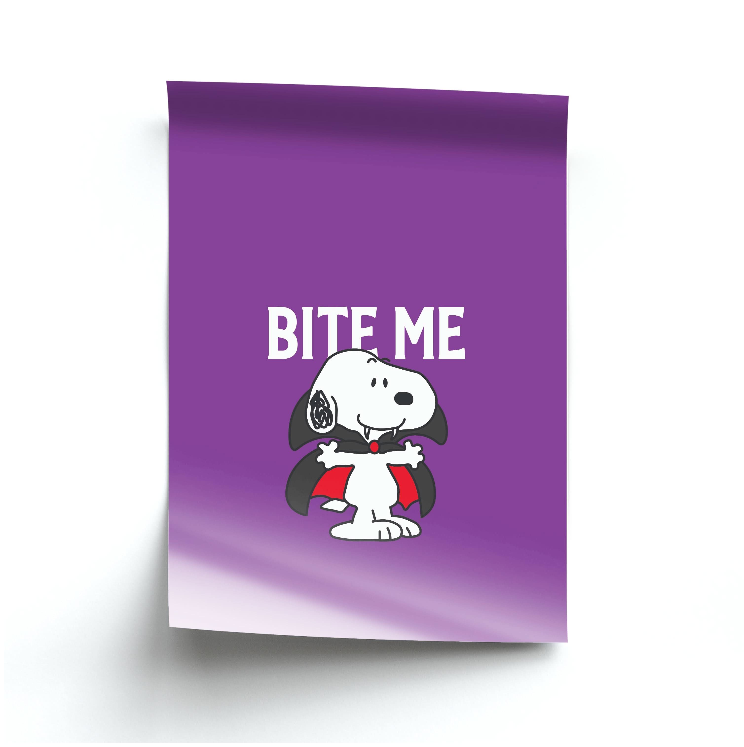 Bite Me Cartoon Beagle Poster