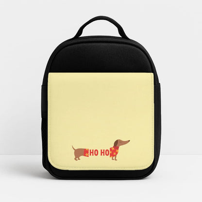 Christmas Jumper Ho Ho Dachshund Insulated Lunch Bag
