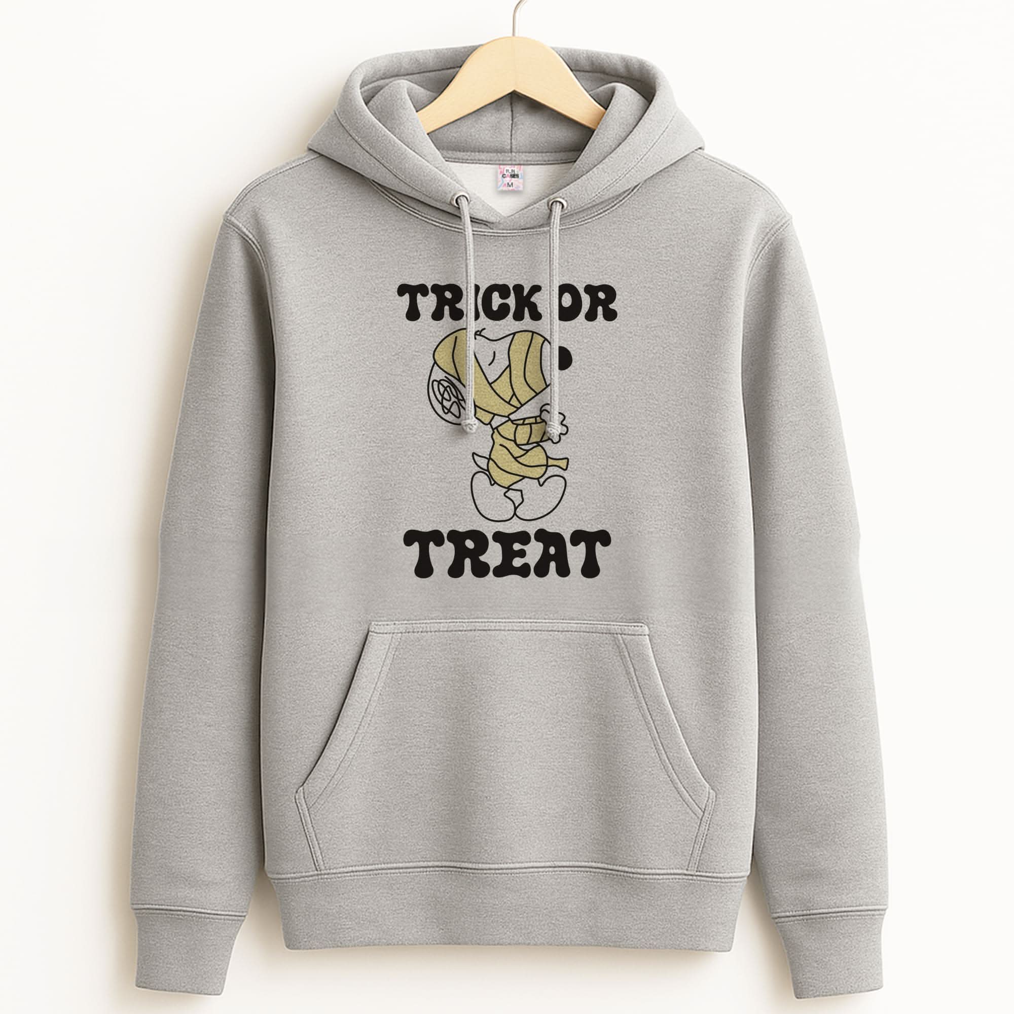 Trick Or Treat Cartoon Beagle Unisex Grey Hoodie