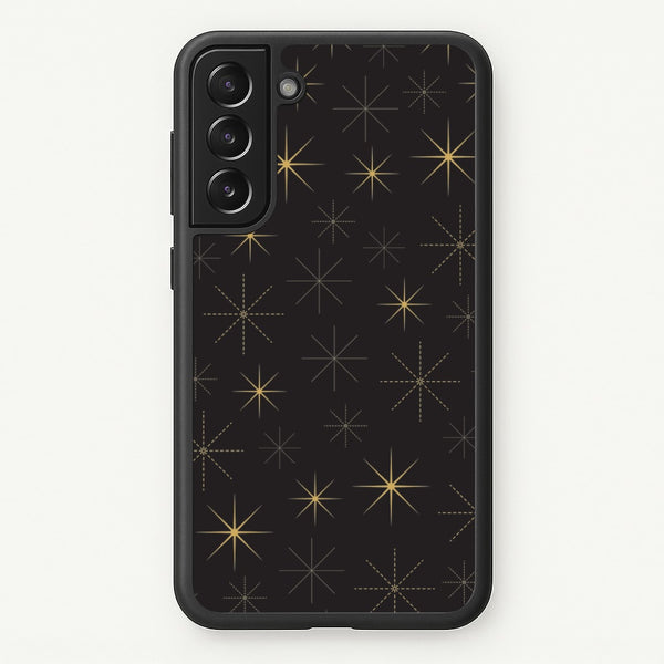 Christmas Gold Stars Pattern Galaxy S22 Case