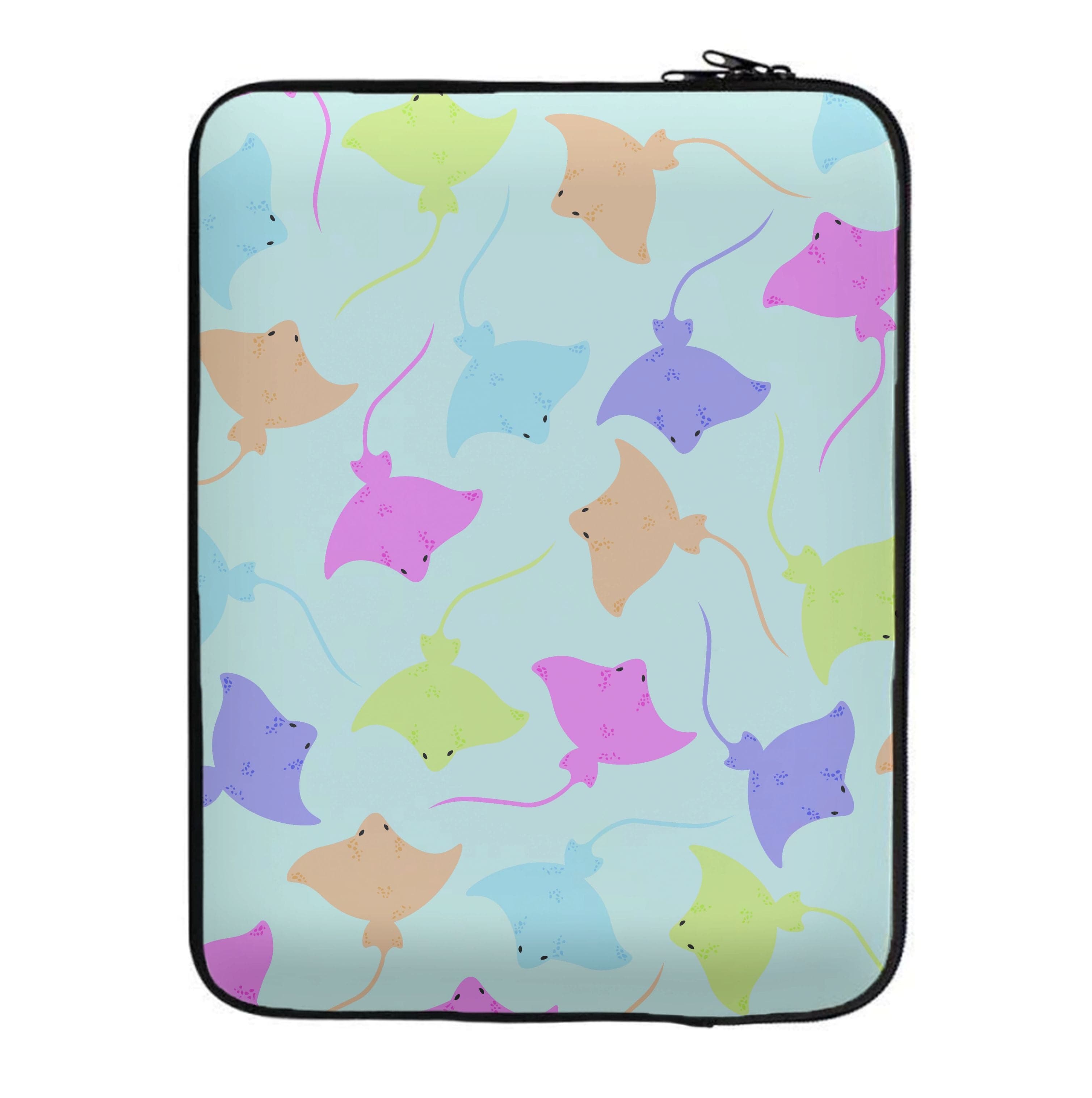 Multi Coloured Sting Ray Pattern - Sealife Laptop Sleeve