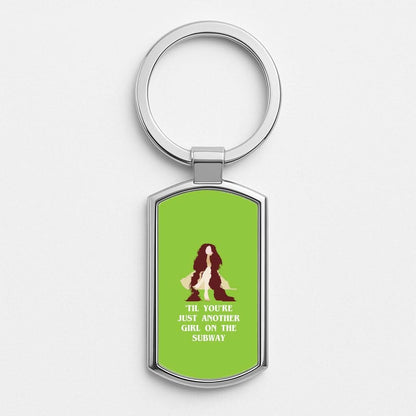 Just Another Girl Silver Metal Keyring