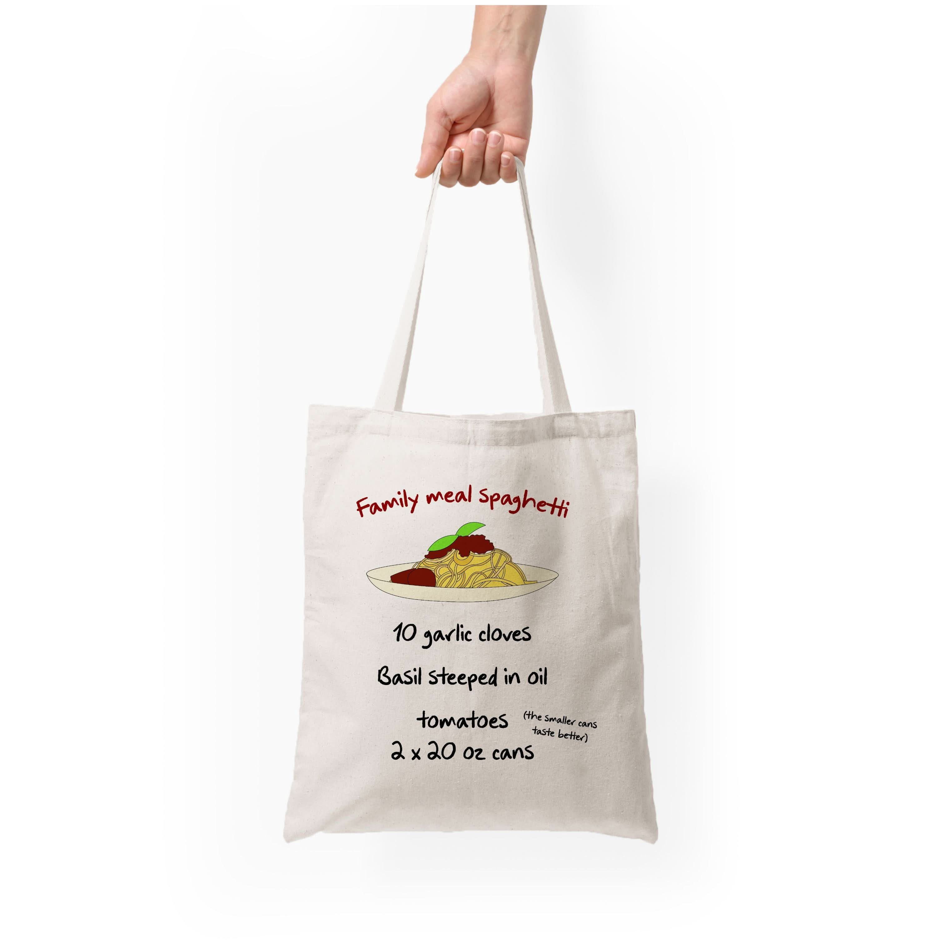 Family Meal Spaghetti Tote Bag