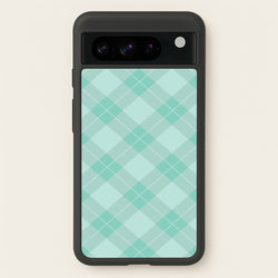 Light Cyan Tartan Christmas Pattern Google Pixel 8 Pro Case