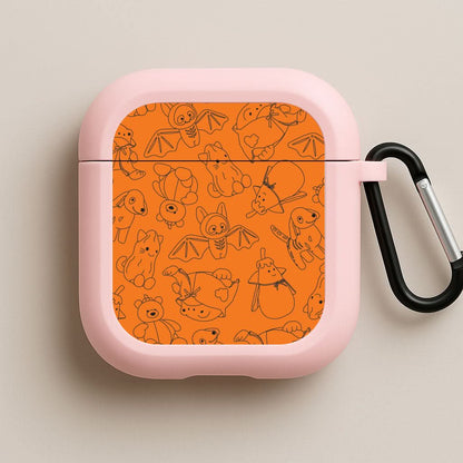 Halloween Plushies Pattern I - Halloween Pink AirPods Case