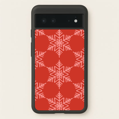 Red Giant Snowflakes Christmas Pattern Google Pixel 6 Case