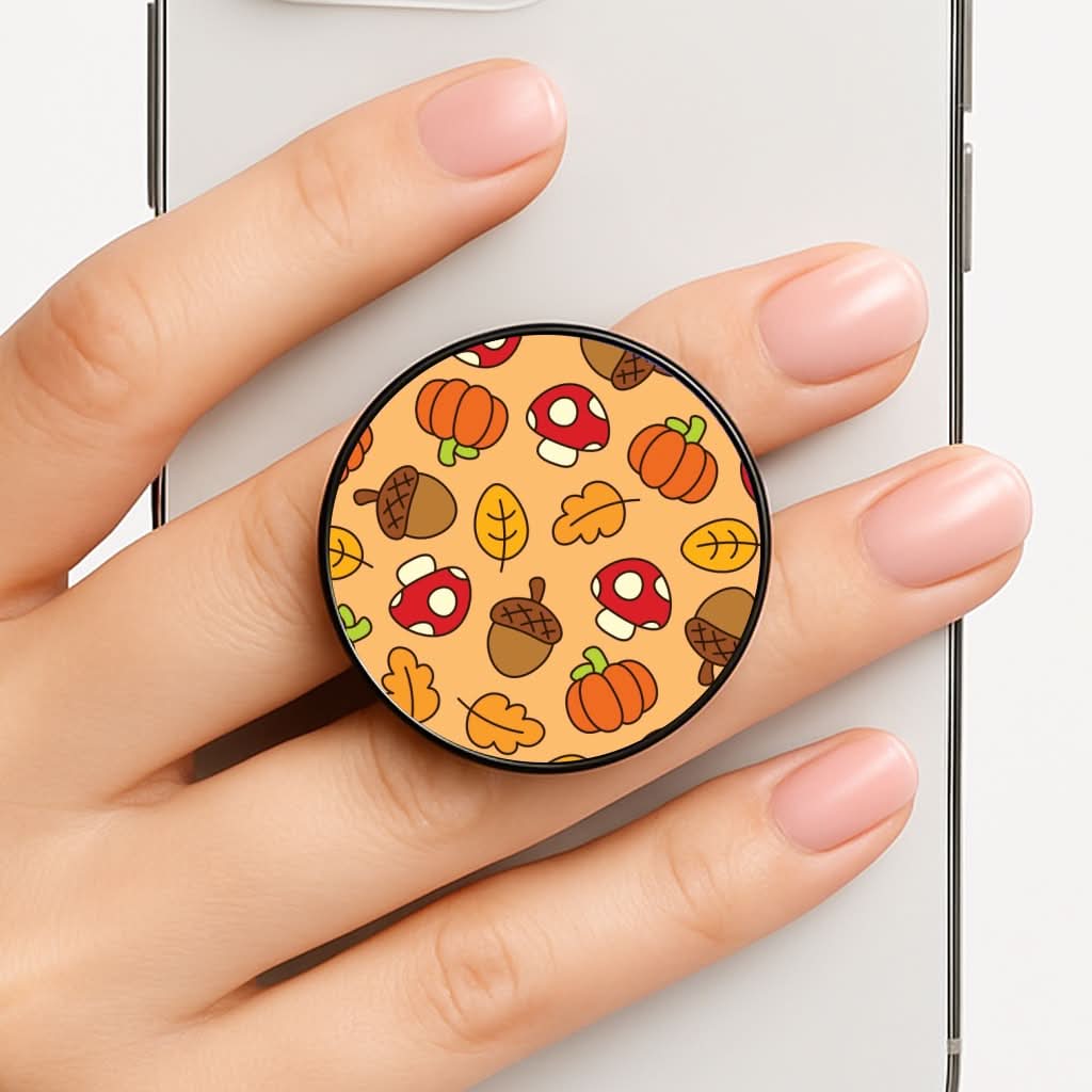 Cartoon Autumn Icons Pattern Phone Grip