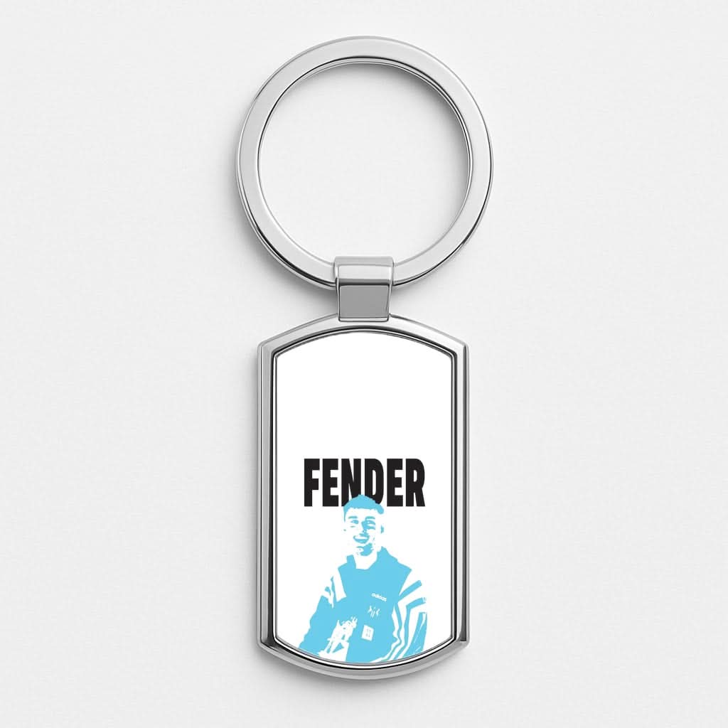 Fender Silhouette Blue Luxury Keyring