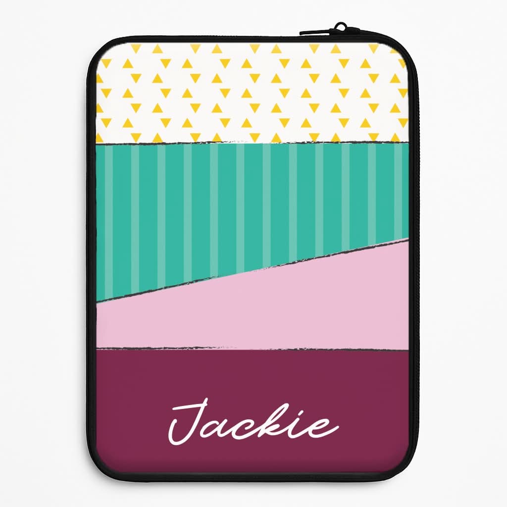 Geometric Patterns Personalised Name Universal Laptop Sleeve