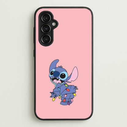 Cute Blue Alien Fairylights Galaxy A14 Case