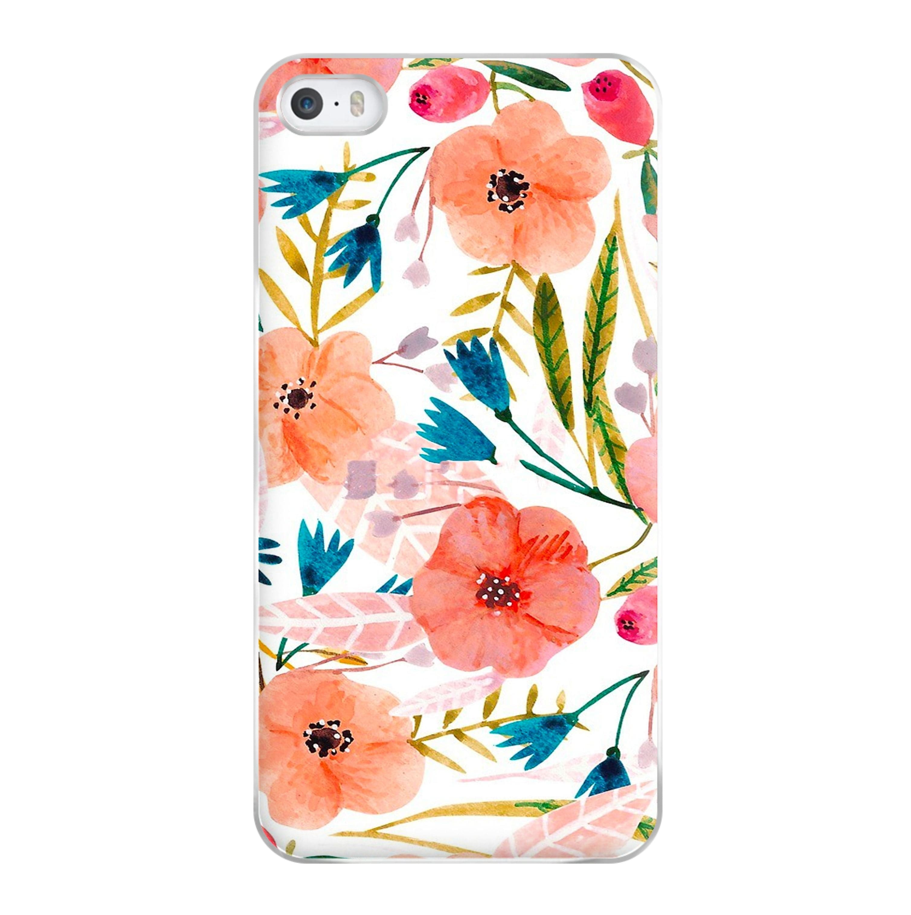 Peach Watercolour Floral Pattern Phone Case