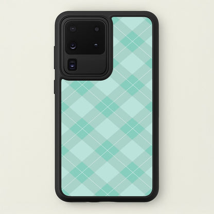 Light Cyan Tartan Christmas Pattern Galaxy S20 Ultra Case