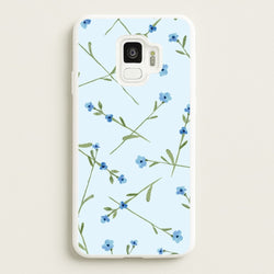 Baby Blue Floral Pattern Galaxy S9 Case
