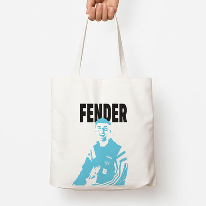 Fender Silhouette Blue Tote Bag