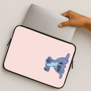 Cute Blue Alien Handstand Laptop Sleeve 2