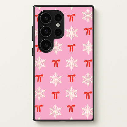 Coquette Bows And Snowflakes Pattern Galaxy S24 Ultra Case