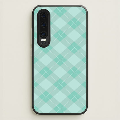 Light Cyan Tartan Christmas Pattern Huawei P30 Case