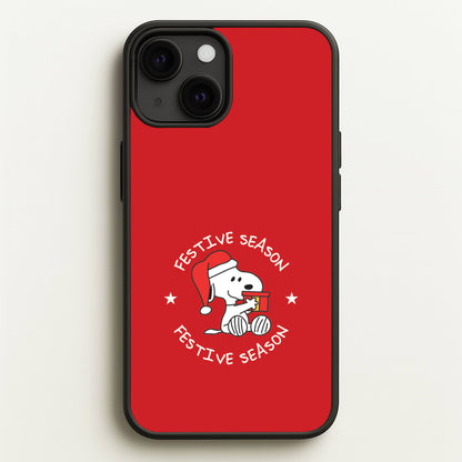 Cartoon Beagle Festive Season iPhone 13 Mini Case