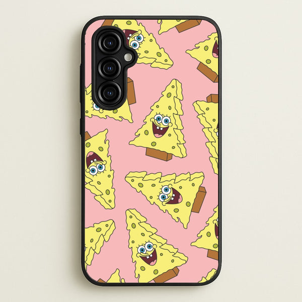 Christmas Tree Cartoon Sponge Pattern Galaxy A54 Case