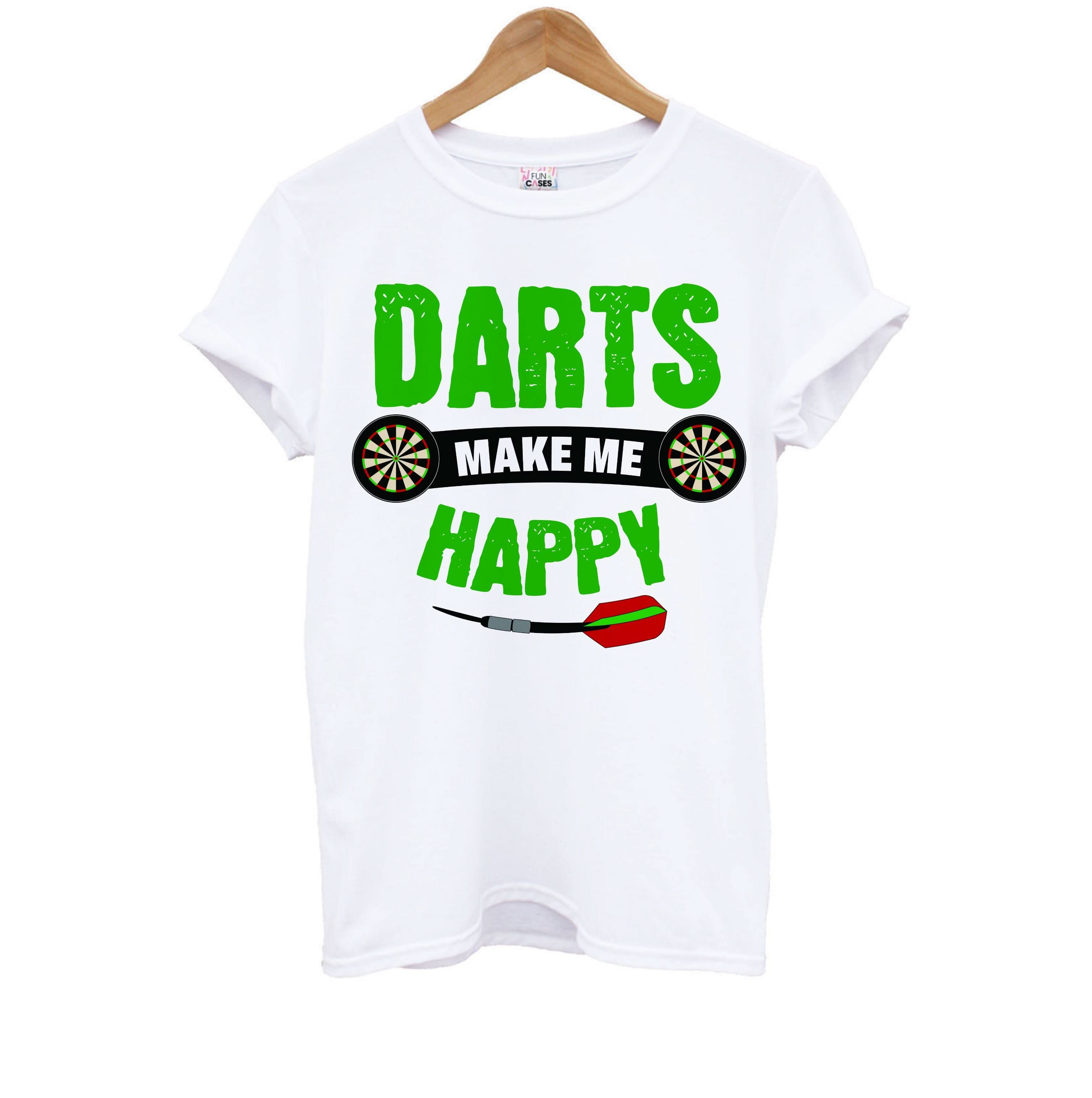 Darts Make Me Happy Kids T-Shirt