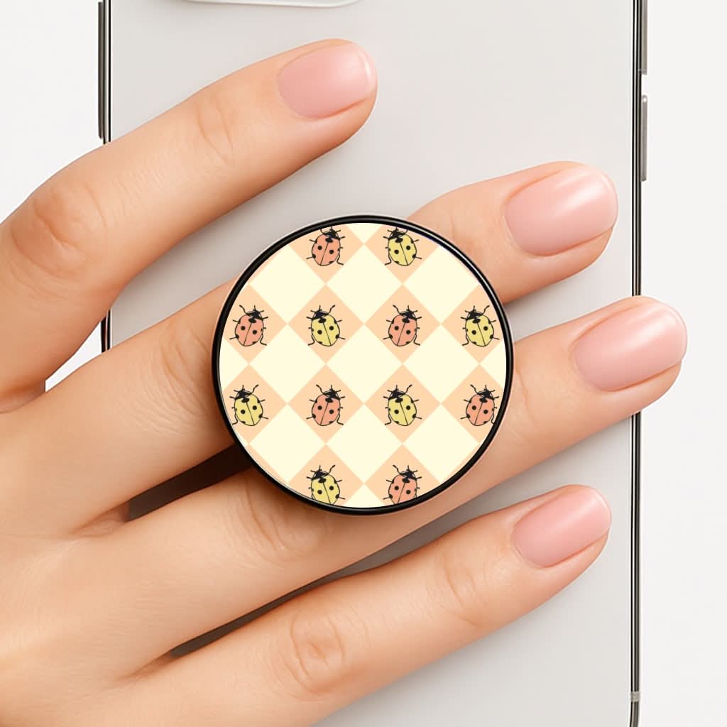 Argyle Ladybugs Pattern FunGrip