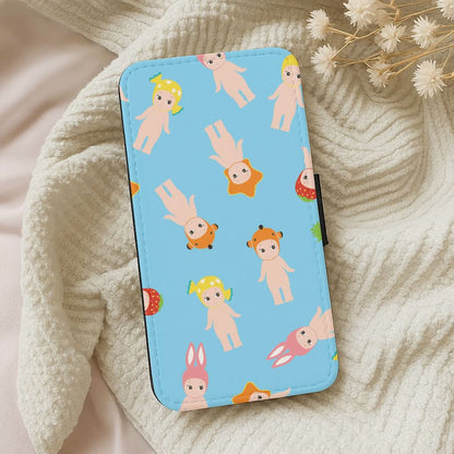 Angels Pattern Leather Phone Case