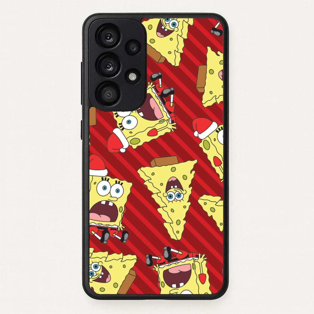 Christmas Cartoon Sponge Stripes Pattern Galaxy A33 Case