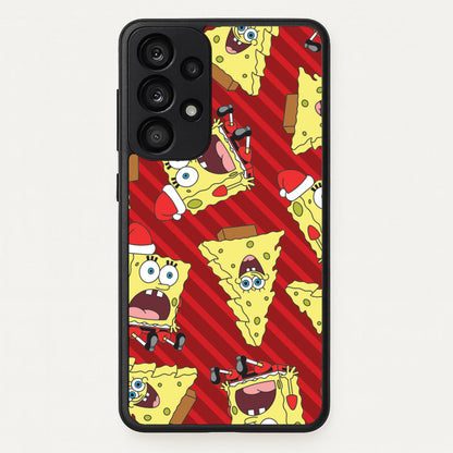 Christmas Cartoon Sponge Stripes Pattern Galaxy A53 Case