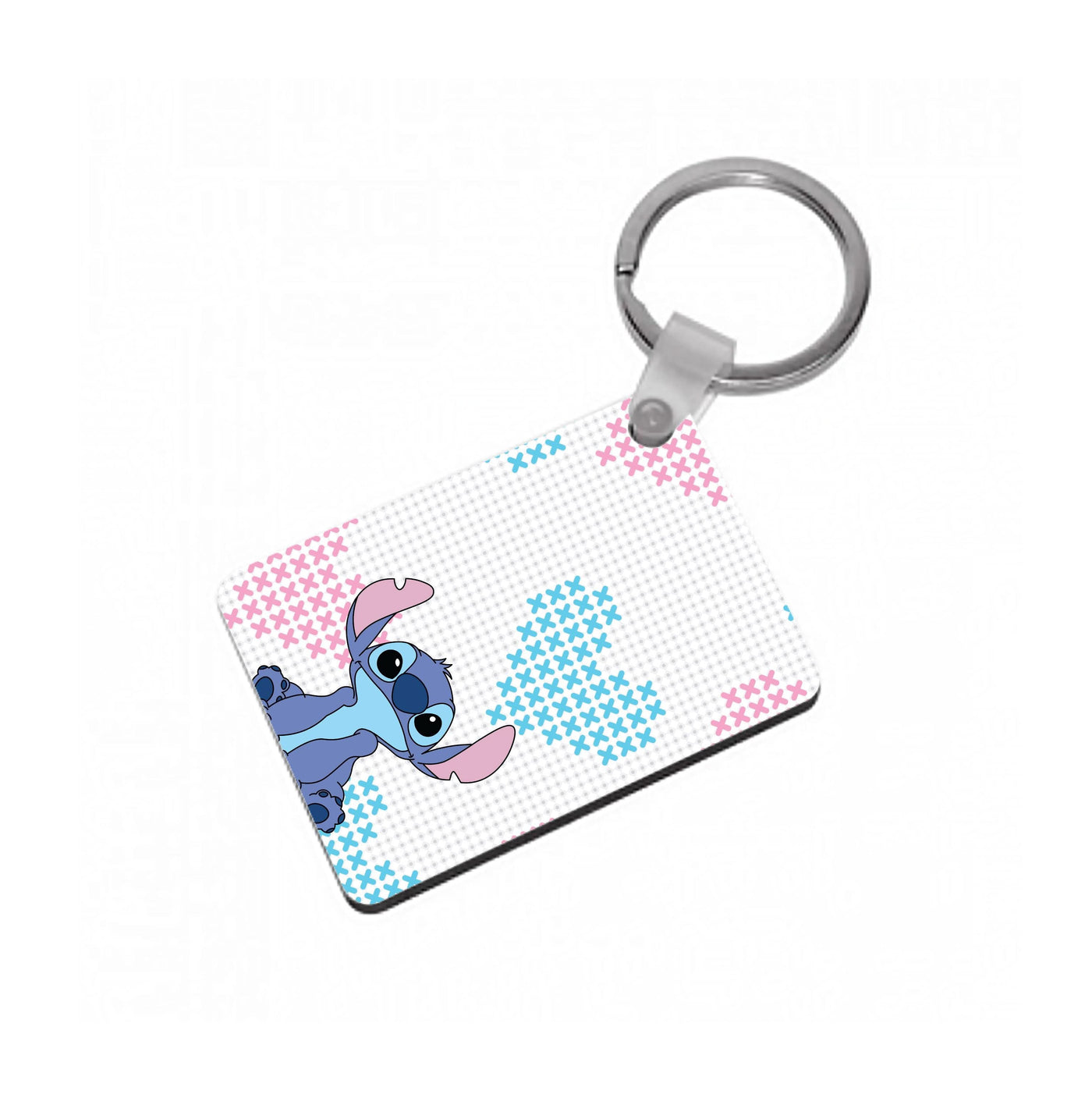 Blue Alien Hearts Keyring