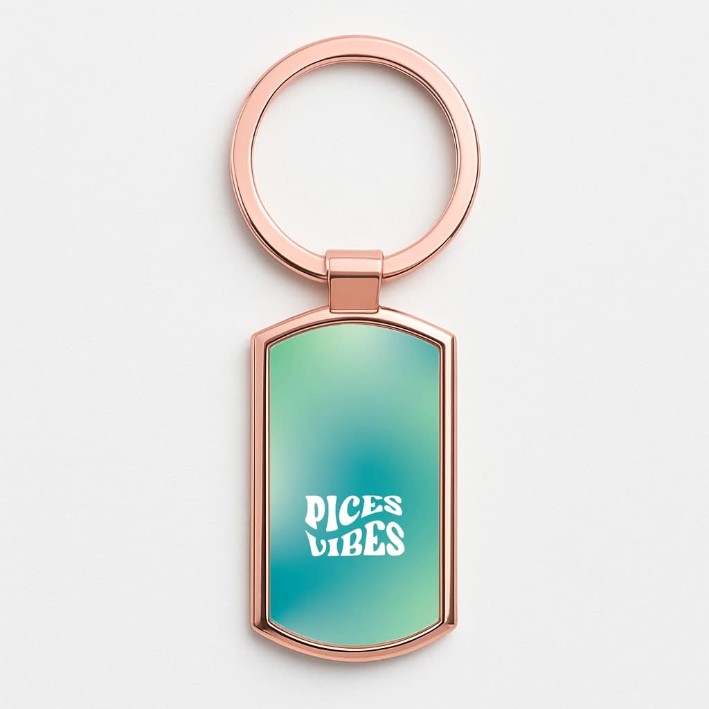 Pices Vibes Gradient Zodiac Rose Gold Keyring