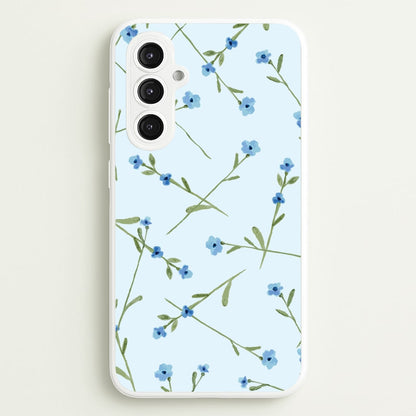 Baby Blue Floral Pattern Galaxy S23FE Case