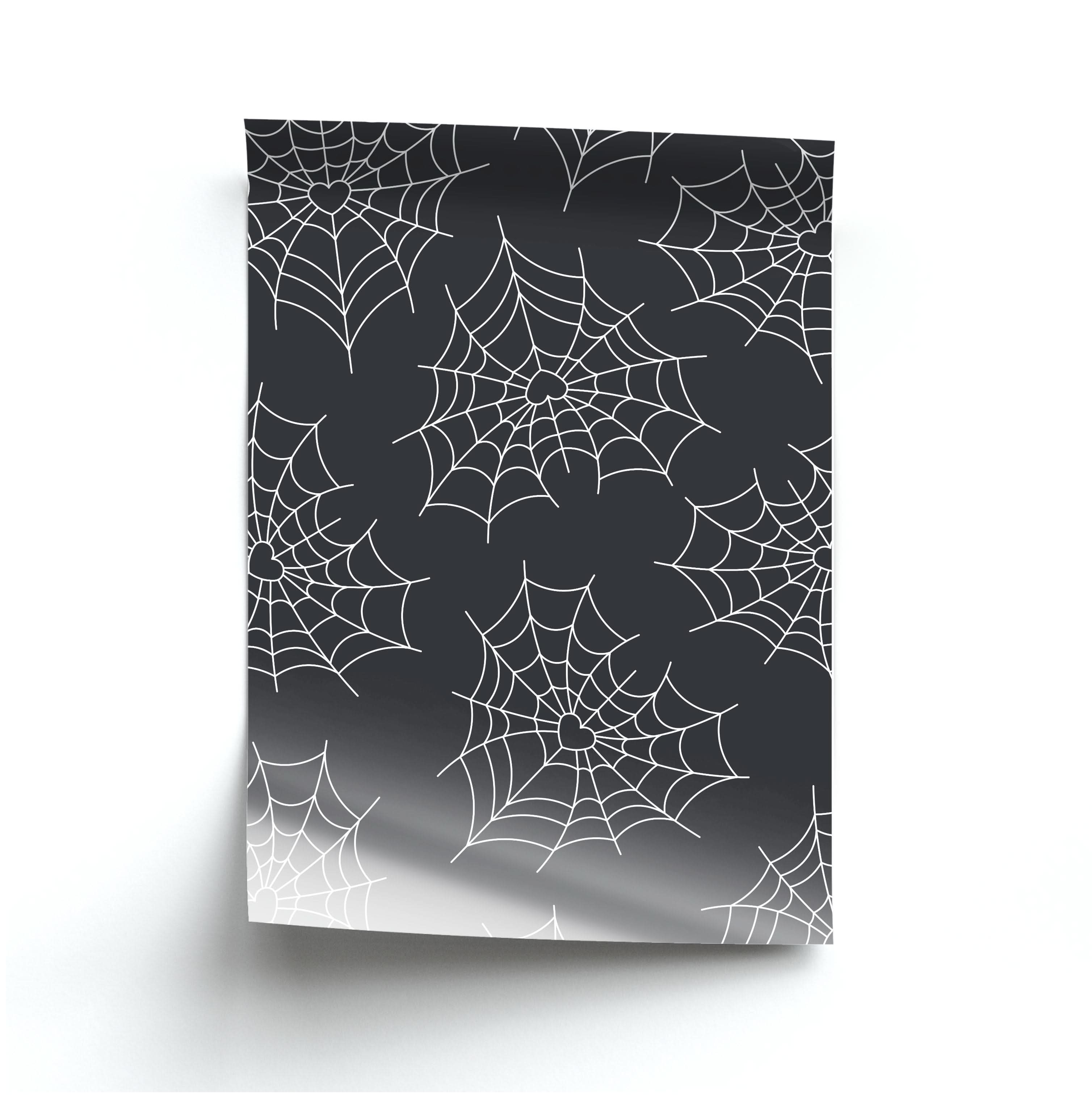 Spiderweb Hearts Pattern Poster