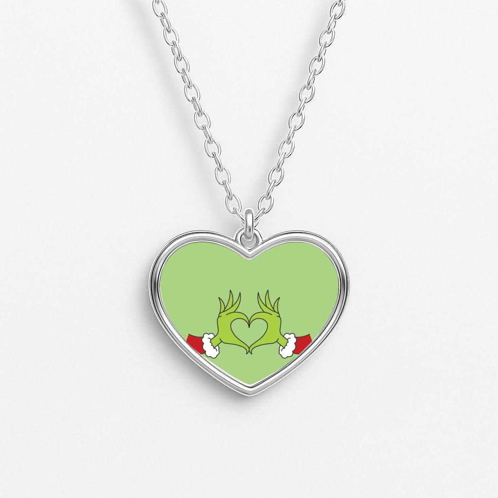 Christmas Green Heart Heart Necklace