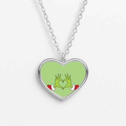 Christmas Green Heart Heart Necklace
